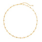 MTMY Beaded Necklaces for Women 14K Gold Plated Dainty Colorful Green/Rose Beaded Pearl Choker Necklace Delicate Boho Choker Necklace Jewelry Gift