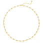 MTMY Beaded Necklaces for Women 14K Gold Plated Dainty Colorful Green/Rose Beaded Pearl Choker Necklace Delicate Boho Choker Necklace Jewelry Gift