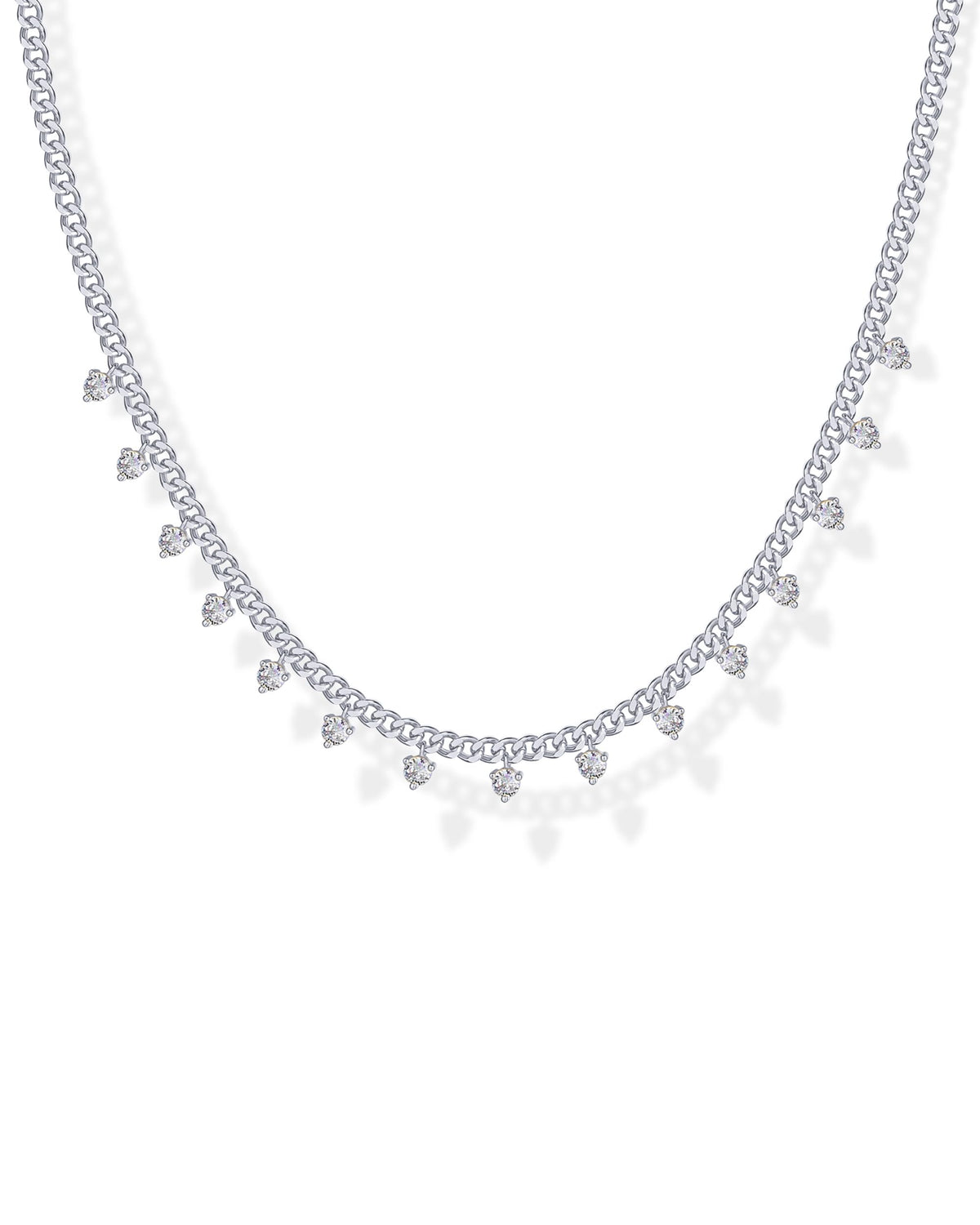 PAVOI Layering Necklace for Women, 14K Gold Plated Station CZ Chain