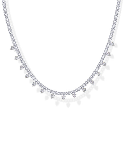 PAVOI Layering Necklace for Women, 14K Gold Plated Station CZ Chain