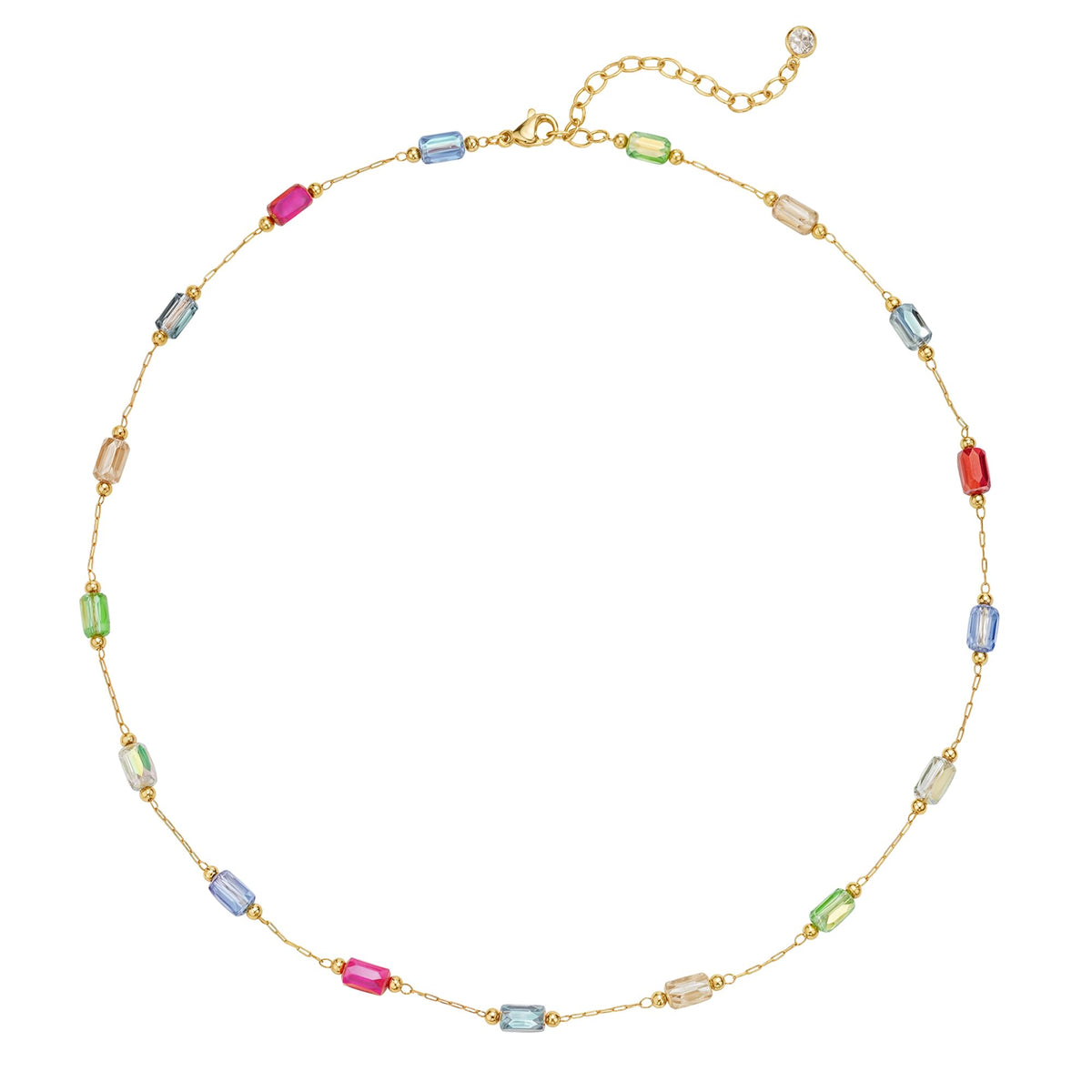 MTMY Beaded Necklaces for Women 14K Gold Plated Dainty Colorful Green/Rose Beaded Pearl Choker Necklace Delicate Boho Choker Necklace Jewelry Gift
