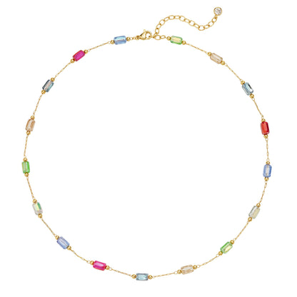 MTMY Beaded Necklaces for Women 14K Gold Plated Dainty Colorful Green/Rose Beaded Pearl Choker Necklace Delicate Boho Choker Necklace Jewelry Gift