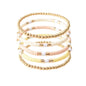 GOOJIDS Surfer Heishi Clay Bead Bracelets for Women Bohemian Stackable Gold Plated Beaded Stretch Bracelets Elastic Layering Friendship Bracelets Set Boho Jewelry