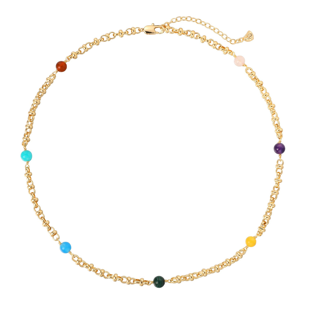 MTMY Beaded Necklaces for Women 14K Gold Plated Dainty Colorful Green/Rose Beaded Pearl Choker Necklace Delicate Boho Choker Necklace Jewelry Gift