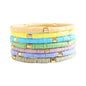 GOOJIDS Surfer Heishi Clay Bead Bracelets for Women Bohemian Stackable Gold Plated Beaded Stretch Bracelets Elastic Layering Friendship Bracelets Set Boho Jewelry