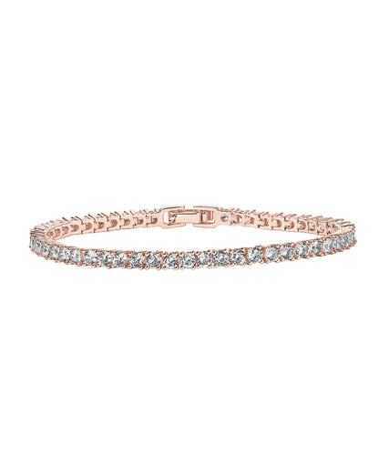 PAVOI 14K Gold Plated 3mm Cubic Zirconia Classic Tennis Bracelet | Gold Bracelets for Women