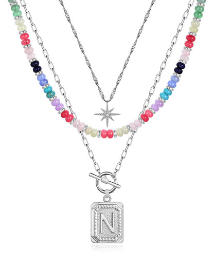 MJartoria Layered Initial Necklaces for Women