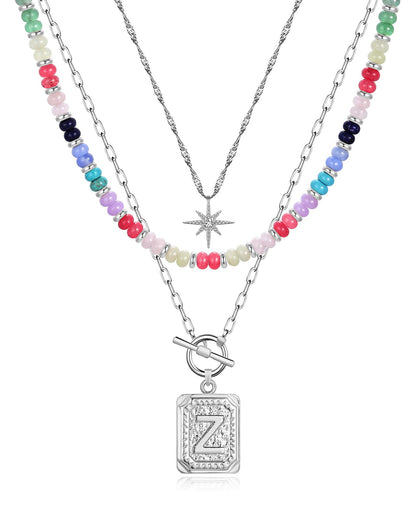 MJartoria Layered Initial Necklaces for Women