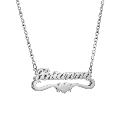 AS063  For Wife Girlfriend Customized Stainless Steel Love Double Layers Design Name Necklace DIY Gift To Make Mom Cry Necklace Best Gift For Mother's Day