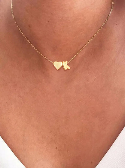 Bubble Letter Pendant Necklace for Women, New Fashion Stainless Steel Chain, Elegant All-Season Jewelry, Plated with Precious Metal, Initial Letter Necklace, Bubble Pendant Necklaces