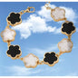 Women's Leopard Chain Bracelet Gold Link Cute Five Petal Flower Charm Resin Cheetah Print Statement Jewelry for Clubwear Gifts