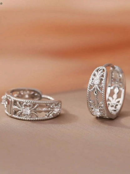 Vintage Hollow Geometric Zircon Circle Hoop Earrings for Women Delicate Figure Copper Earring Jewelry Gifts Statement Earrings
