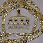 Gold Plated Chain and Pendant Set - 22" 4mm Chain with Tricolor Charms for Boys & Girls - Perfect Gift for Mom Aunt Niece Daughter