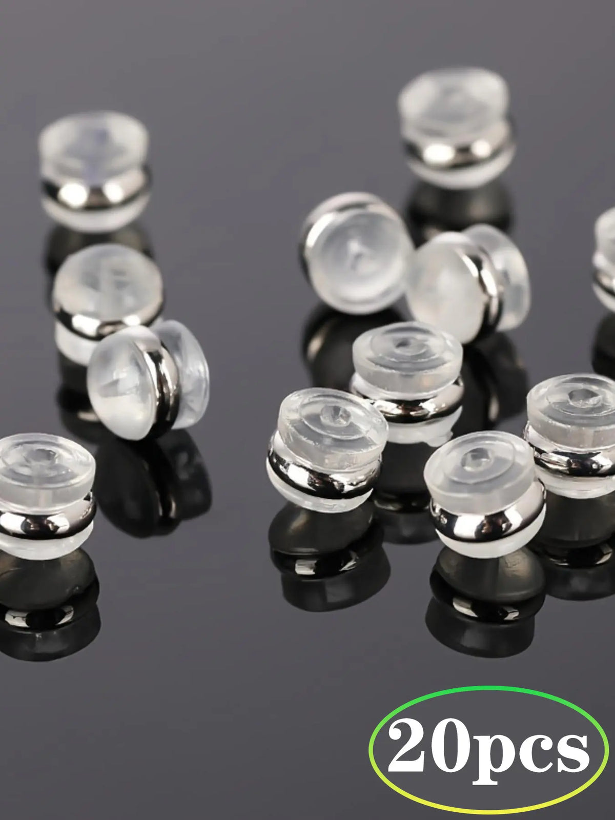 20PCS Silicone Earring Backs – Soft Hypoallergenic Clear Locking Backs for Studs & Dangle Earrings, Secure Support for Heavy Earrings, DIY Jewelry Accessories, Earring Backings