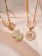 Letter Chain Necklace Set for Women, 26 Pendants with Zirconia Round Floral Design, Sister Matching Gift, Daily Wear Fashion Accessory, Casual Style Necklaces