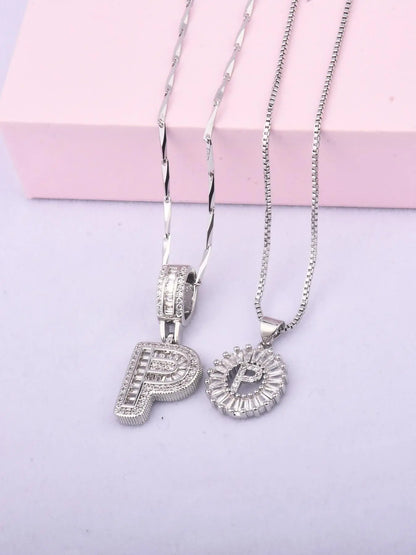 Initials Necklace with Box, 26 Letters Pendant Necklace, Alphabet Letter Necklace for Women & Girls, Fashion Jewelry for Party, Daily Decor, Trendy All-match & Exquisite Jewelry for Birthday Gift, Personalized Initial Necklace, Fashionable Accessory
