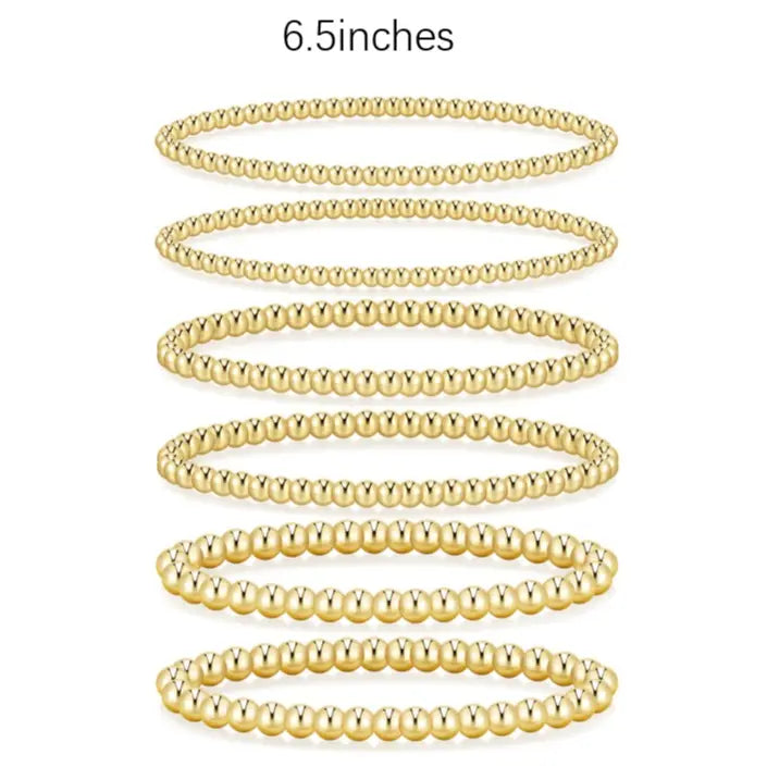 17KM Women's Gold Plated Beaded Bracelet - Adjustable, Waterproof Costume Jewelry, Everyday Wear Bracelet Stacks, Ideal Gifts for Sohochic Casual Accessory Enthusiasts