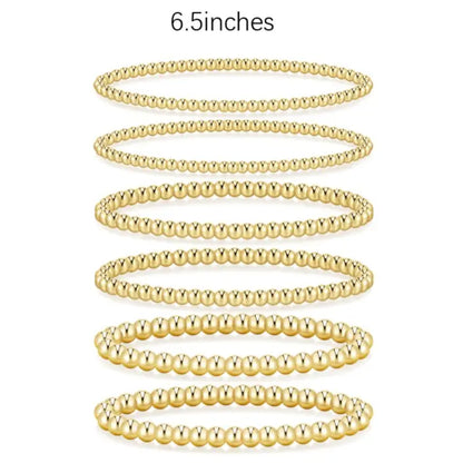 17KM Women's Gold Plated Beaded Bracelet - Adjustable, Waterproof Costume Jewelry, Everyday Wear Bracelet Stacks, Ideal Gifts for Sohochic Casual Accessory Enthusiasts