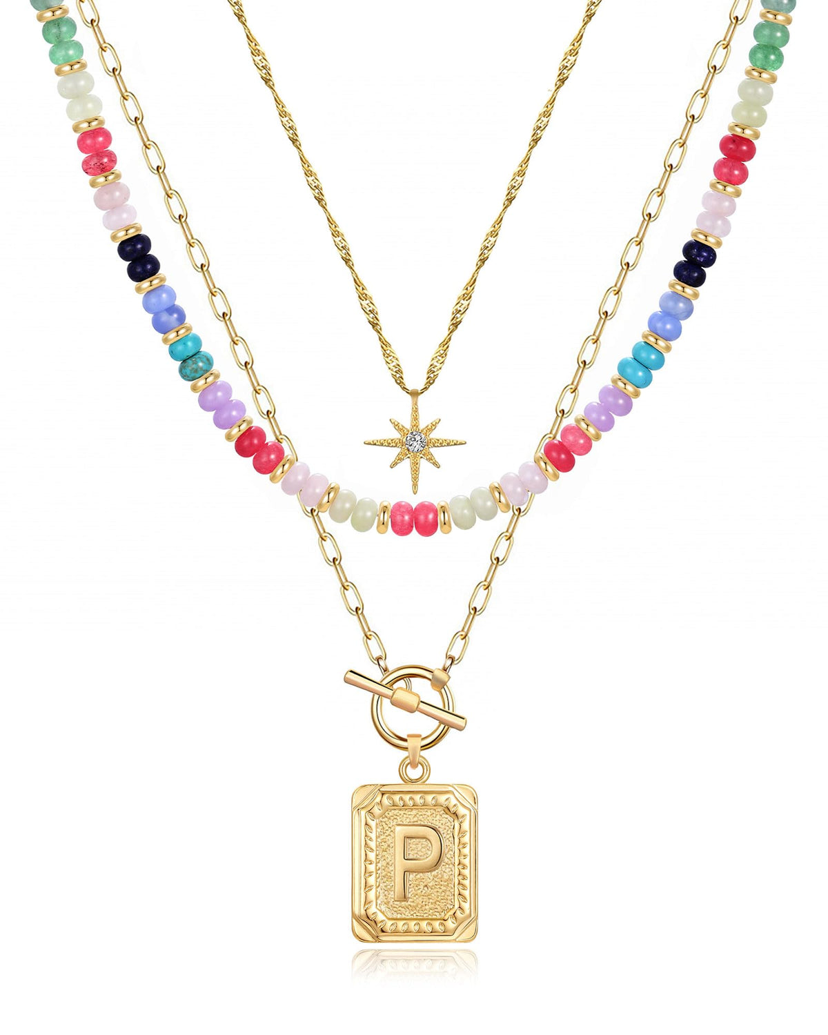 MJartoria Layered Initial Necklaces for Women