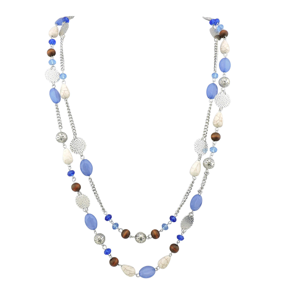 Bocar Long Necklaces for Women Trendy, Boho Layered Crystal Beaded Collar Necklaces for Women, Fashion Statement Necklaces Jewelry