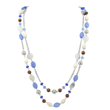 Bocar Long Necklaces for Women Trendy, Boho Layered Crystal Beaded Collar Necklaces for Women, Fashion Statement Necklaces Jewelry
