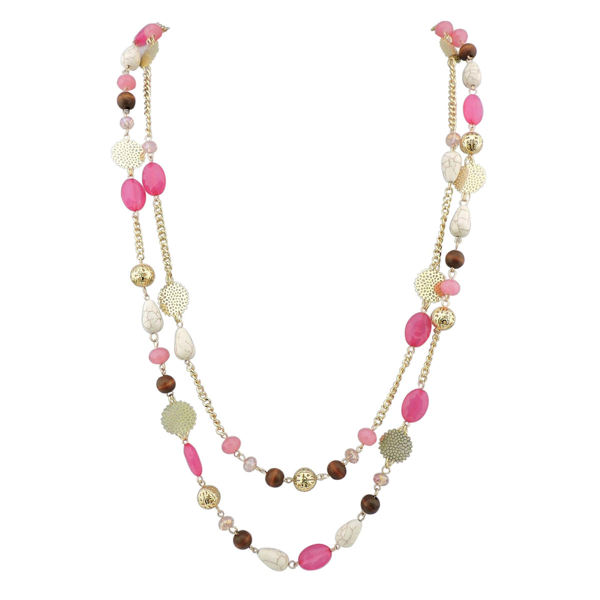 Bocar Long Necklaces for Women Trendy, Boho Layered Crystal Beaded Collar Necklaces for Women, Fashion Statement Necklaces Jewelry