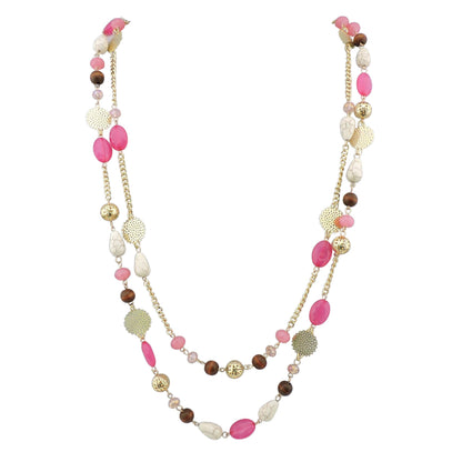 Bocar Long Necklaces for Women Trendy, Boho Layered Crystal Beaded Collar Necklaces for Women, Fashion Statement Necklaces Jewelry
