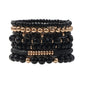 GOOJIDS Surfer Heishi Clay Bead Bracelets for Women Bohemian Stackable Gold Plated Beaded Stretch Bracelets Elastic Layering Friendship Bracelets Set Boho Jewelry
