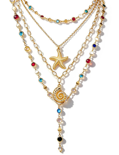 4PCS Layered Gold Cross Necklaces for Women Trendy, Bohemian Bead Pearl Y Long Pendant Necklace Set, Vintage Rosary Necklace Stack Adjustable Length