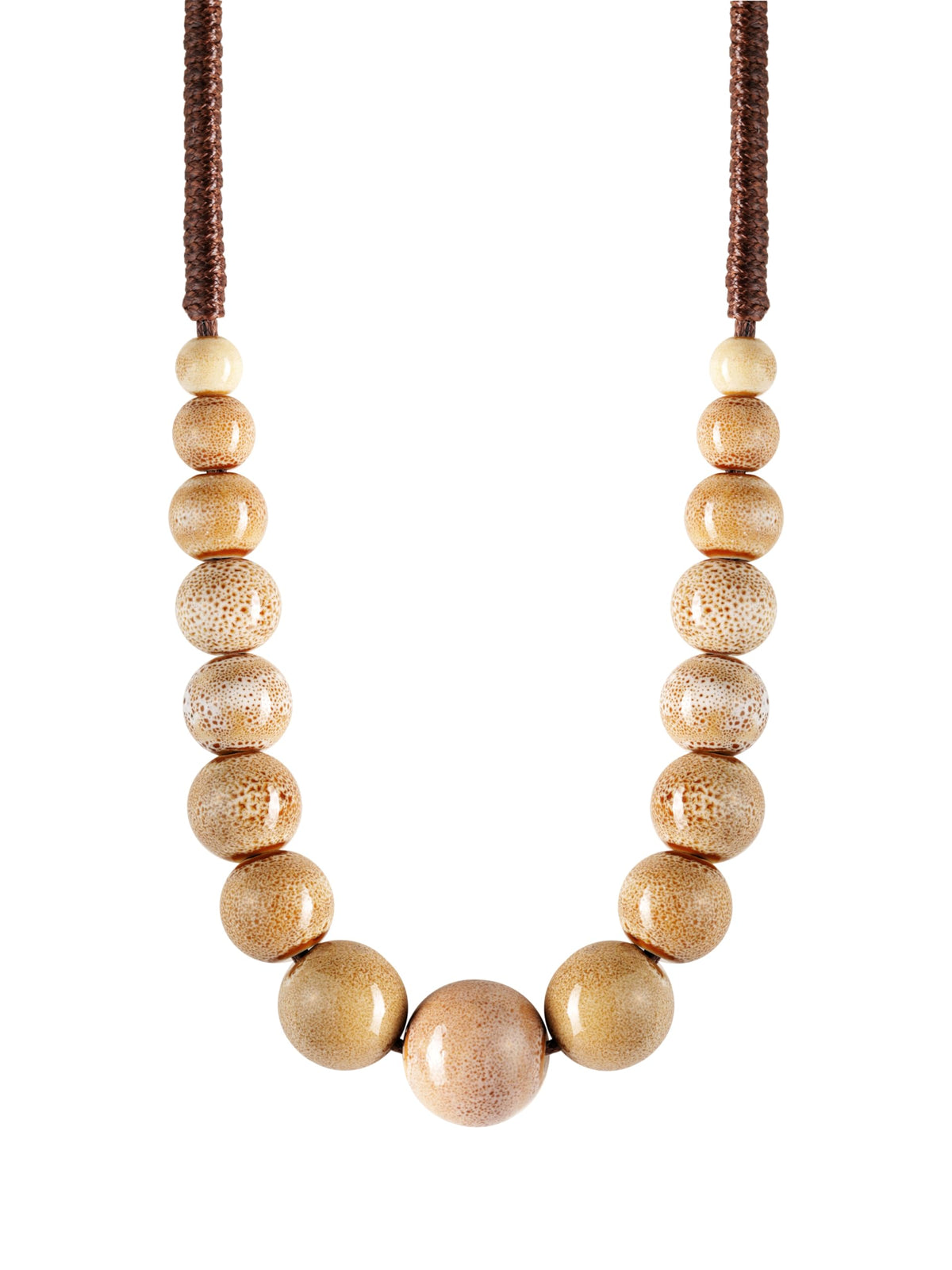 MINACHI Hippie Boho Colorful Ceramic Round Beads Strand Necklace, Bohemian Fashion Statement Jewelry Gift for Women