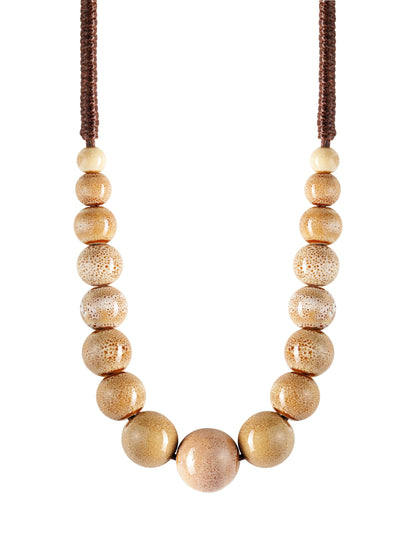 MINACHI Hippie Boho Colorful Ceramic Round Beads Strand Necklace, Bohemian Fashion Statement Jewelry Gift for Women