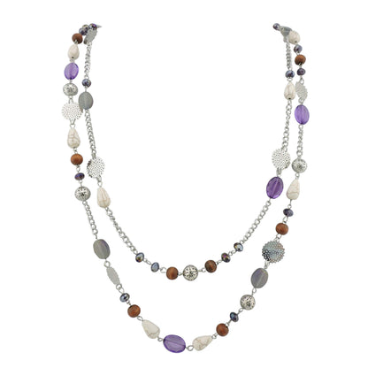 Bocar Long Necklaces for Women Trendy, Boho Layered Crystal Beaded Collar Necklaces for Women, Fashion Statement Necklaces Jewelry