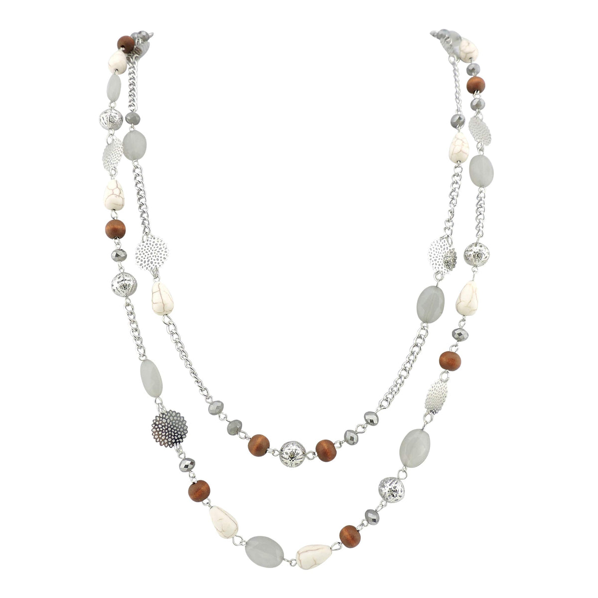 Bocar Long Necklaces for Women Trendy, Boho Layered Crystal Beaded Collar Necklaces for Women, Fashion Statement Necklaces Jewelry