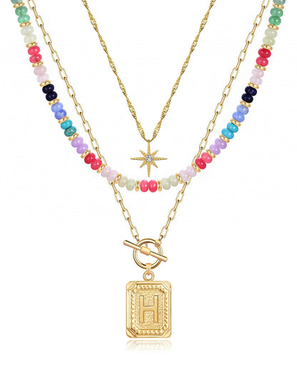 MJartoria Layered Initial Necklaces for Women