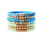 GOOJIDS Surfer Heishi Clay Bead Bracelets for Women Bohemian Stackable Gold Plated Beaded Stretch Bracelets Elastic Layering Friendship Bracelets Set Boho Jewelry