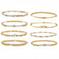 14K Gold Plated Pearl Beaded Cross Bracelets Stack Set for Women,Stretch Boho Colorful Christian Beads Ball Jewelry Friendship Summer Trendy Gift