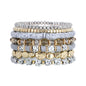 GOOJIDS Surfer Heishi Clay Bead Bracelets for Women Bohemian Stackable Gold Plated Beaded Stretch Bracelets Elastic Layering Friendship Bracelets Set Boho Jewelry