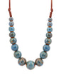 MINACHI Hippie Boho Colorful Ceramic Round Beads Strand Necklace, Bohemian Fashion Statement Jewelry Gift for Women