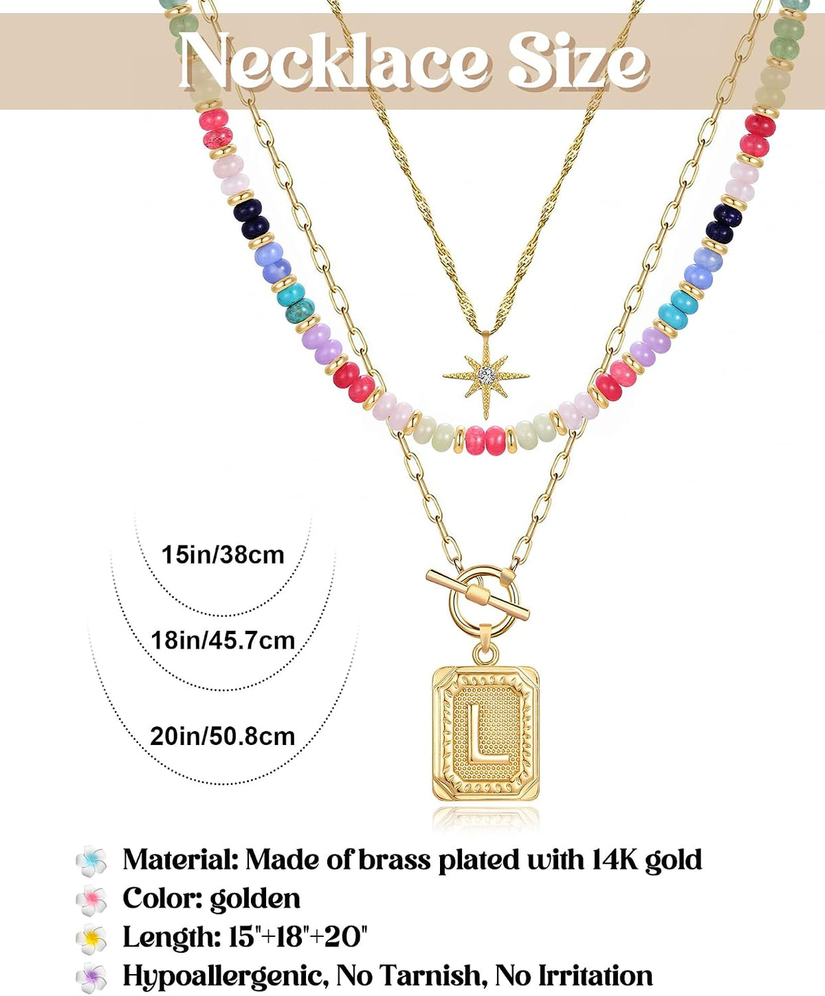 MJartoria Layered Initial Necklaces for Women