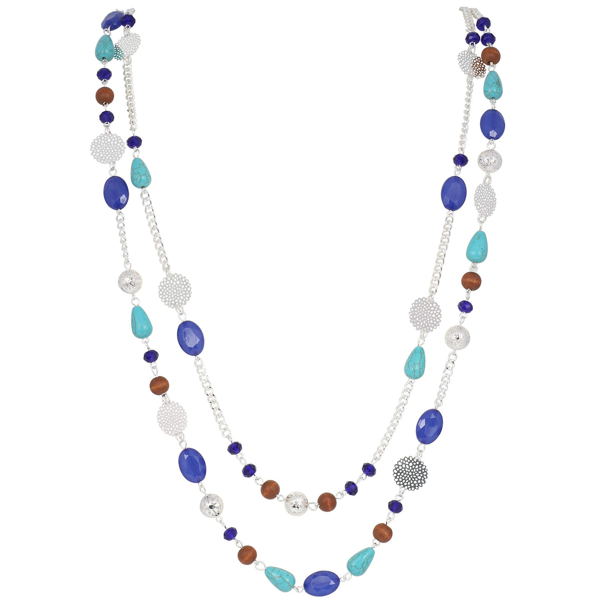 Bocar Long Necklaces for Women Trendy, Boho Layered Crystal Beaded Collar Necklaces for Women, Fashion Statement Necklaces Jewelry