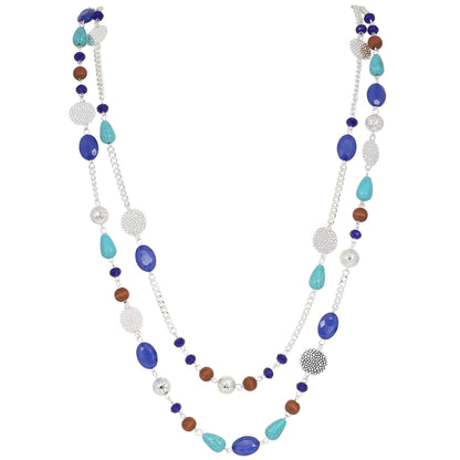Bocar Long Necklaces for Women Trendy, Boho Layered Crystal Beaded Collar Necklaces for Women, Fashion Statement Necklaces Jewelry