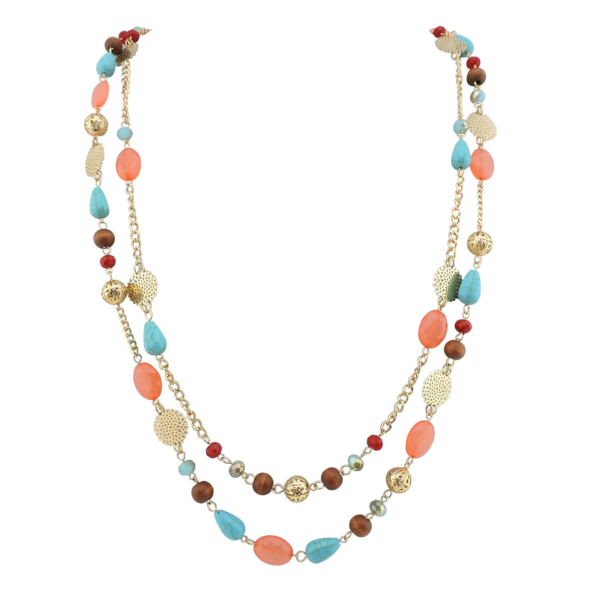 Bocar Long Necklaces for Women Trendy, Boho Layered Crystal Beaded Collar Necklaces for Women, Fashion Statement Necklaces Jewelry