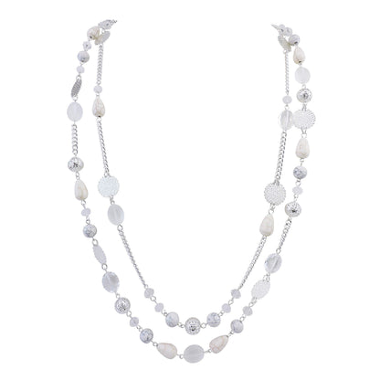 Bocar Long Necklaces for Women Trendy, Boho Layered Crystal Beaded Collar Necklaces for Women, Fashion Statement Necklaces Jewelry