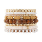 GOOJIDS Surfer Heishi Clay Bead Bracelets for Women Bohemian Stackable Gold Plated Beaded Stretch Bracelets Elastic Layering Friendship Bracelets Set Boho Jewelry
