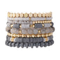 GOOJIDS Surfer Heishi Clay Bead Bracelets for Women Bohemian Stackable Gold Plated Beaded Stretch Bracelets Elastic Layering Friendship Bracelets Set Boho Jewelry