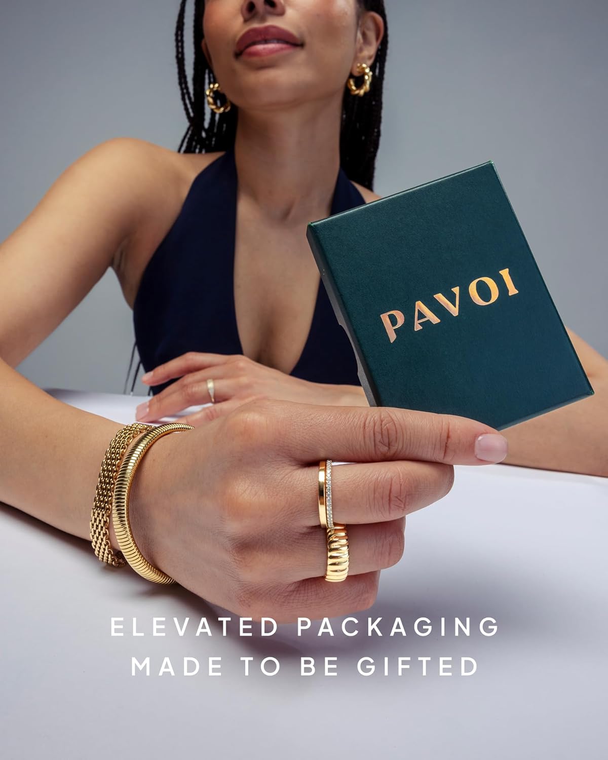 PAVOI 14K Gold Plated Dainty Statement Pendant Necklaces for Women