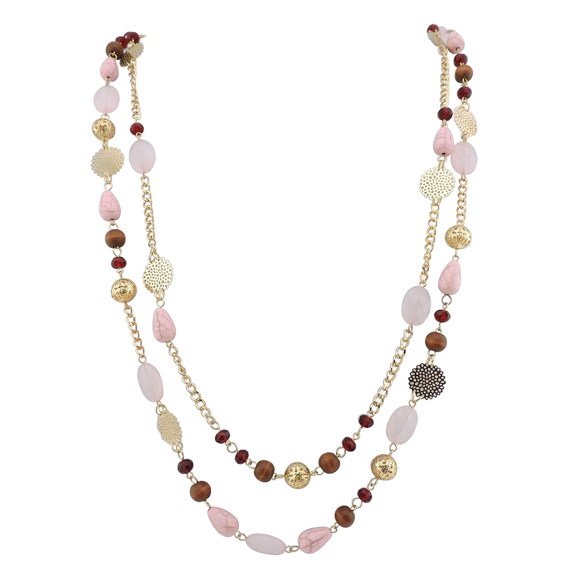 Bocar Long Necklaces for Women Trendy, Boho Layered Crystal Beaded Collar Necklaces for Women, Fashion Statement Necklaces Jewelry