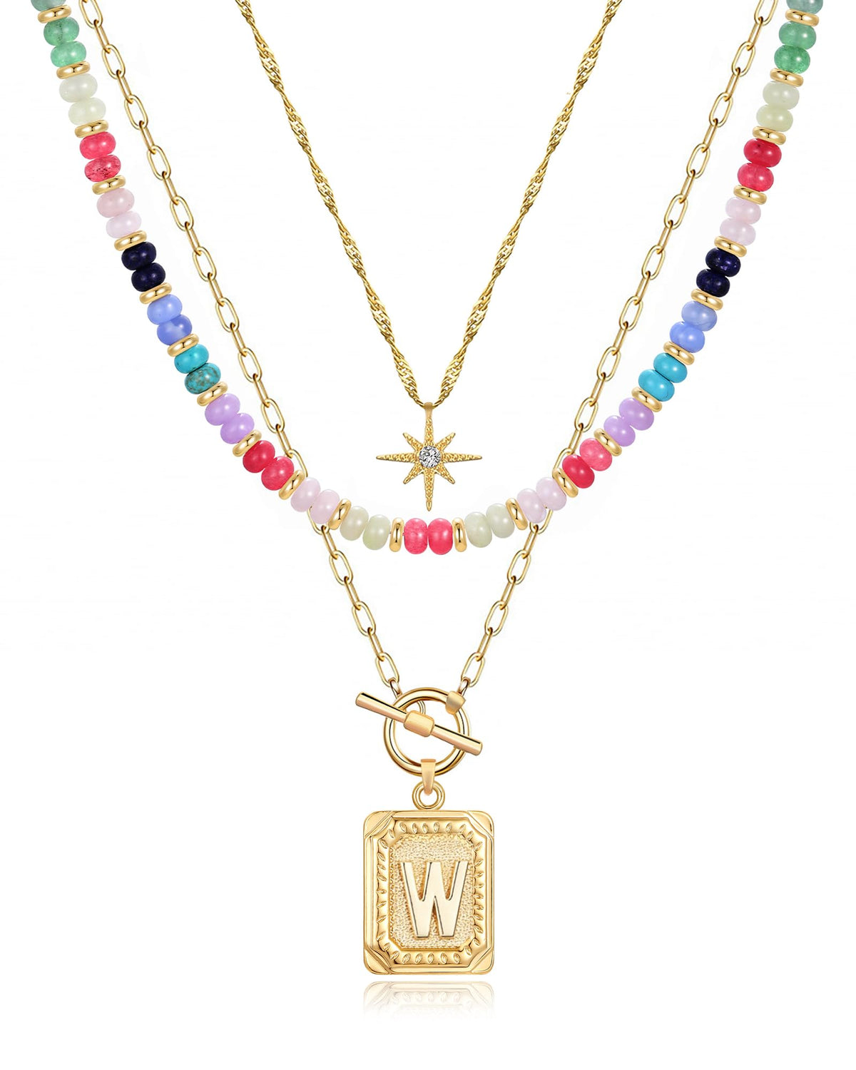 MJartoria Layered Initial Necklaces for Women