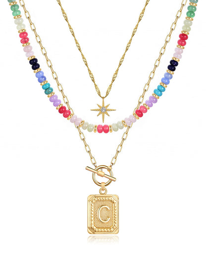MJartoria Layered Initial Necklaces for Women