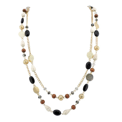 Bocar Long Necklaces for Women Trendy, Boho Layered Crystal Beaded Collar Necklaces for Women, Fashion Statement Necklaces Jewelry